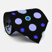 Polka Dot 03.Blue.Green Paars BG Stropdas (Opgerold)