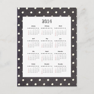 Polka Dot 2014 Kalender Briefkaart