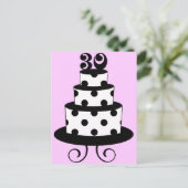 Polka Dot 30ste verjaardag taart Briefkaart (Staand voorkant)