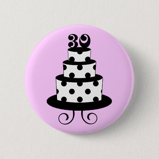 Polka Dot 30th Birthday Cake Ronde Button 5,7 Cm (Voorkant)