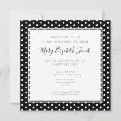 Polka Dot 30th Birthday Party Modern Basic Kaart (Voorkant)