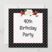 Polka Dot 40ste verjaardag Kaart (Voorkant)