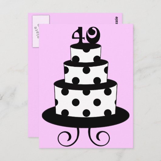 Polka Dot 40th Birthday Jubileum Cake Briefkaart (Voorkant / Achterkant)