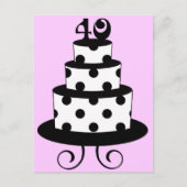 Polka Dot 40th Birthday Jubileum Cake Briefkaart (Voorkant)
