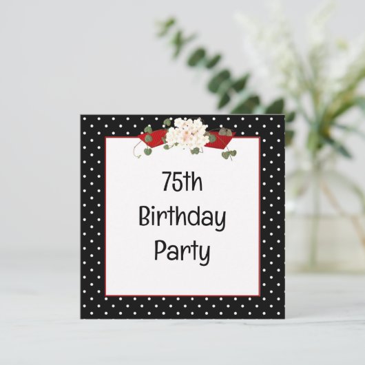 Polka Dot 75ste verjaardag Kaart (Staand voorkant)