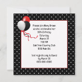 Polka Dot 90ste verjaardagsfeestje Kaart (Achterkant)