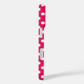 Polka dot aangepast rood roze wit Case-Mate iPhone case (Achterkant / Rechts)