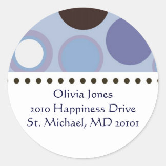 Polka dot adreslabel ronde sticker