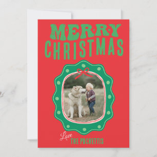Polka Dot Afbeelding Lijst Classic Christmas Feestdagenkaart