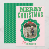 Polka Dot Afbeelding Lijst Kerst Feestdagenkaart (Voorkant / Achterkant)