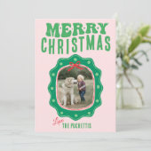 Polka Dot Afbeelding Lijst Kerst Feestdagenkaart (Staand voorkant)