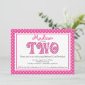 Polka Dot Alphabet 2e verjaardag Kaart (Staand voorkant)