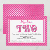 Polka Dot Alphabet 2e verjaardag Kaart (Voorkant / Achterkant)