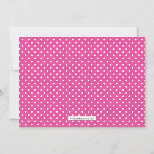 Polka Dot Alphabet derde uitnodiging van de verjaa (Achterkant)