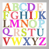 Polka Dot Alphabet Learning Poster (Voorkant)