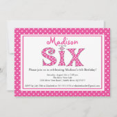 Polka Dot Alphabet Zesde uitnodiging van de Partij (Voorkant)