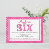 Polka Dot Alphabet Zesde uitnodiging van de Partij (Staand voorkant)