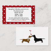 Polka Dot and Dachshunds Wedding Enclosure Card Informatiekaartje (Voorkant / Achterkant)