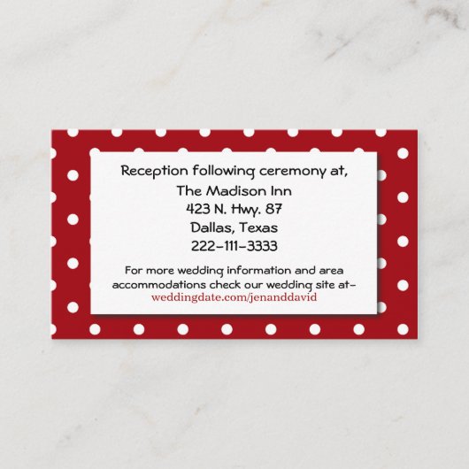 Polka Dot and Dachshunds Wedding Enclosure Card Informatiekaartje (Voorkant)