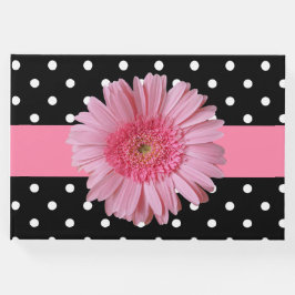 Polka Dot and Pink Gerber Daisy Wedding Guest Book Gastenboek