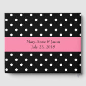 Polka Dot and Pink Gerber Daisy Wedding Guest Book Gastenboek (Achterkant)