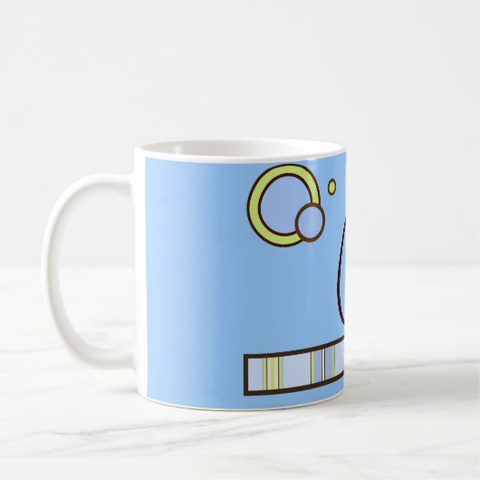 Polka Dot and Stripes Blue Monogram Koffiemok (Links)