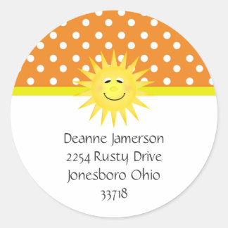 Polka Dot and Sunshine Address Stickers