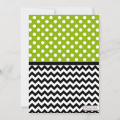Polka Dot Apple Green & Chevron Baby shower Kaart (Achterkant)