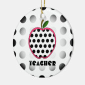 Polka Dot Apple-leraar Keramisch Ornament (Links)