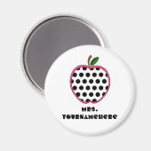 Polka Dot Apple-leraar Magneet (Voorkant / Achterkant)