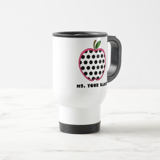 Polka Dot Apple-leraar Reisbeker (Voorkant rechts)