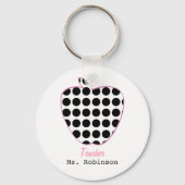 Polka Dot Apple-leraar Sleutelhanger (Voorkant)
