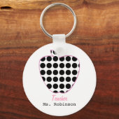 Polka Dot Apple-leraar Sleutelhanger (Voorkant)