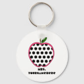 Polka Dot Apple-leraar Sleutelhanger (Voorkant)