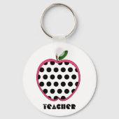 Polka Dot Apple-leraar Sleutelhanger (Voorkant)
