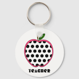 Polka Dot Apple-leraar Sleutelhanger