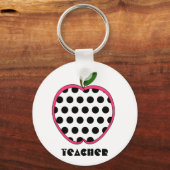 Polka Dot Apple-leraar Sleutelhanger (Voorkant)