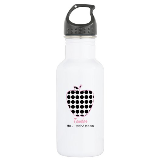 Polka Dot Apple-leraar Waterfles (Voorkant)
