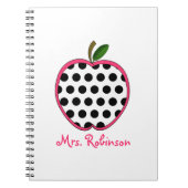 Polka Dot Apple Spiral notebook voor leraren Notitieboek (Voorkant)