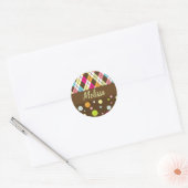 Polka Dot & Argyle Seal Ronde Sticker (Envelop)