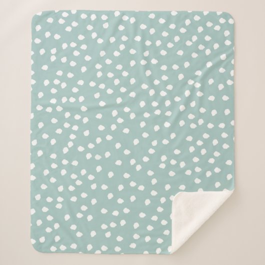 Polka Dot baby Aqua en White Sherpa Deken (Voorkant)