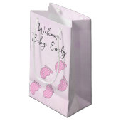 Polka Dot Baby Footprint Klein Cadeauzakje (Voorkant Gekanteld)