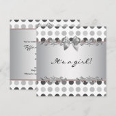 Polka Dot Baby Girl Douche Uitnodigingen (Voorkant / Achterkant)