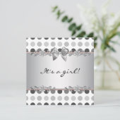 Polka Dot Baby Girl Douche Uitnodigingen (Staand voorkant)