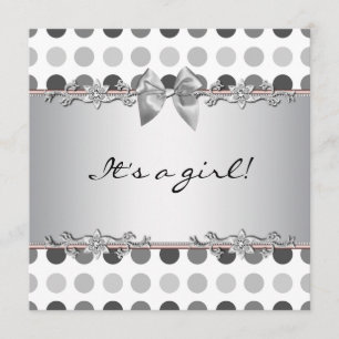 Polka Dot Baby Girl Douche Uitnodigingen