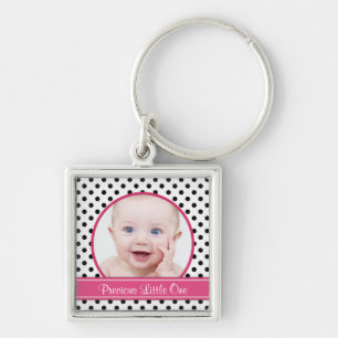 Polka Dot Baby Photo Template Sleutelhanger