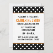 Polka Dot Baby Shower Invitaties {Sinaasappel} Kaart (Achterkant)
