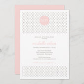 Polka Dot Baby shower Invitation Kaart (Voorkant / Achterkant)
