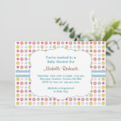 Polka Dot Baby shower Invitation Kaart (Staand voorkant)
