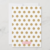 Polka Dot Baby shower Invitation - Roze en Goud Kaart (Achterkant)